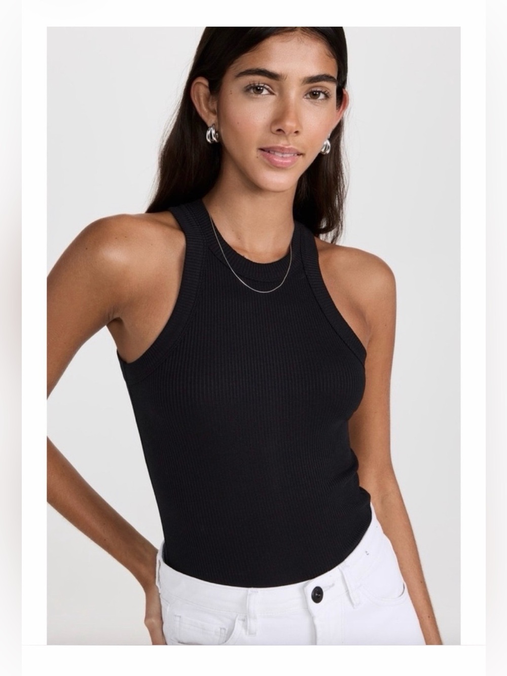 WESLEY | XS | WSLY The Rivington Cropped Ribbed High Neck Tank